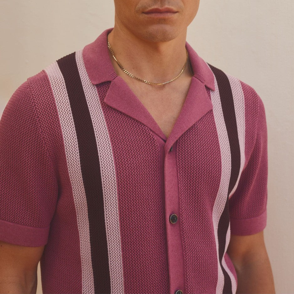 Havanna Stripe Knit Polo
